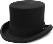 [Bollrllr] Ladies Wool Felt Top Hat Show Cap Flat Top Hat