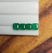 Natural Emerald Square Octagon Cut Lot 5.5 mm 3.57 Carat Loose Green Emerald