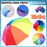 1PC Rainbow Compact Rainproof Three-folding Classic Umbrella Unisex Manual Tools
