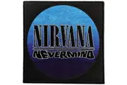 Nirvana Nevermind Wavy Logo Iron On Patch (Black/Blue) (One Size)