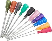 BENECREAT 80PCS 10 Different Gauge Blunt Tip Syringe Needles Dispensing Needles 55.5x7.5mm with Plastic Cotainer for Refilling E-Liquid Ink, Syringes and Rhinestones Crafts