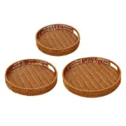 Woven Serving Tray Bread Serving Basket for Coffee Table Kitchen Home Decor