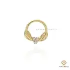 Kimia 14K Gold Septum Daith Piercing, Natural Diamond, Women Nose Ring earring