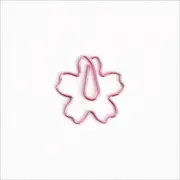 12pcs/lot TOP QUALITY Plated Pink Paper Clips Sakura Paper Needle Bookmark Metal Memo Clip Stationery Cherry Blossoms Box Clips