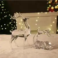 在飛比找樂天市場購物網優惠-聖誕14x18cm白色透明亞克力聖誕麋鹿 聖誕樹裝飾品