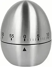Egg Timer, Kitchen Mechanical Rotating Alarm Cooking Reminder 60 Minutes Manual Countdown Stainless Steel Gadget Wind Up Timer for Boiling Eggs Classroom Home Study Learning Meeting