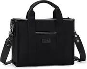 Canvas Tote Bag, Kasqo Lightweight Casual Tote for Work School Shopping Crosbody Shoulder Bag Small Travel Handbag Purse with Zippers Pockets