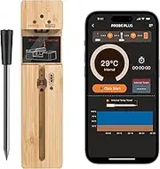 lfcforldx Wireless Smart Meat Thermometer with Bluetooth | Long Range | Measures Internal & Ambient Temp | for BBQ, Oven, Grill, Kitchen, Smoker, Rotisserie, Compatible with iOS & Android App Control
