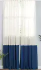 Allen & Roth 108" Navy Color Block Light Filtering Back Single Panel Curtain x 2