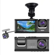 3 Camera Dash Cam 1080P 2 Inch Screen Dashcam Black Driver Recorder for3282