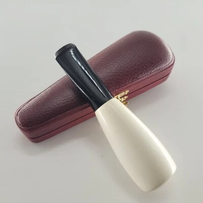 Smooth block meerschaum mouthpiece holder for Toscano Toscanello handcarved #25