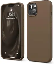 [elago] Liquid Silicone Case Compatible with iPhone 13 Case (6.1"), Premium Silicone, Full Body Protection - 3 Layer Shockproof Phone Cover, Anti-Scratch Soft Microfiber Lining (Brown)