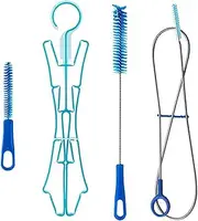 Hydration Bladder Cleaning Set for Water Containers 4-in-1 Water Bubble Cleaner Set Long Brush for Hose Cleaning Brushes Large Brush for Bubble and Hanger for Blowing Drying