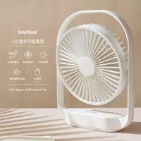 在飛比找momo購物網優惠-【InfoThink】360度充電式多功能風扇(靜音+LED