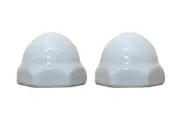 Mirabelle Replacement Ceramic Toilet Bolt Caps - Set of 2 - WHITE
