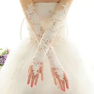 新娘手套蕾絲長款結婚禮透明鏤空婚紗禮服手套薄紗