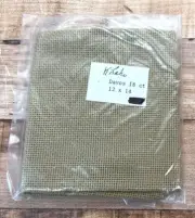 Khaki Davos 18 Count Cross Stitch Aida Fabric 12 X 14 Inches For Needlework And