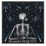 【ALEXANDER MCQUEEN】時尚經典骷髏星空圖絲巾(黑)