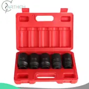 5pcs 1/2" Deep Spindle Axle Nut Socket Set 12 POINT METRIC 30 32 34 35 36mm