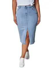 [Indigo Tonic] Cari Denim Skirt in Stonewash