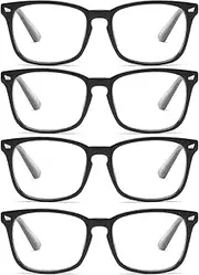 [aisswzber] Wayfarer Readers Eyeglasses Square Non-Prescription Plastic Unisex Lens Eye Glasses