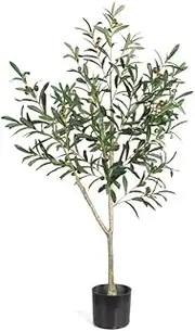 Fake Tree for Office Artificial Olive Tree Potted Fake Greenery Decoration with Bendable Branches for Indoor Outdoor Home Garden Office Artificial Tree Home Decor (Size : 120cm)