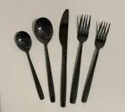 Berglander 20 Piece Titanium Black Stainless Steel Flatware Set