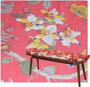 Outdoor Bench Cushion Cover 120x40 with Zipper, Linen Chair Cushion Cover 100x40 80x35 150x50, Patio Porch Swing Seat Pad Covers Replacement Only, No Insert(Red,90x35x5cm)