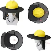 [COHEALI] Construction Site Sun Hat Breathable Full Brim Sunshade with High Visibility Mesh Nape Protector for Outdoor Use Durable Helmet Accessories for Men and Women Black Without