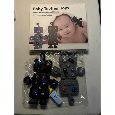 New Baby 2 Pack of DDMY Sensory Roboto Remote Control Shape Teething Toys