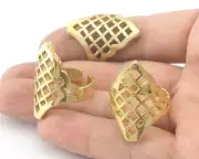 Ethnic Filigree Ring Adjustable brass (19mm 9US inner size ) 3212 ring23