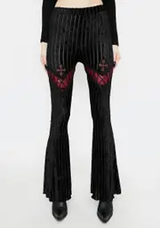 [Devil Fashion] Cross Detail Flare Pants