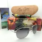 Polarized MAUI JIM Sunglasses CLIFF HOUSE MJ 247-17 Silver /Grey Gradient Lenses