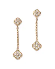 Bloomingdale's Fine Collection Diamond Clover Drop Earrings in 14K Yellow Gold, 0.25 tcw