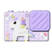 Kids Digital Video Toy Camera with Unicorn Silicone Building Blocks, Selfie Camera for Kids, Christmas Birthday Festival Gifts for Ages 6+
