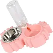 DRESSOOS Automatic Pet Feeder Station Dual Dog Cat Bowls with Detachable Stainless Steel Bowls Nonslip Base Food and Water Dispenser for Indoor Cats Kittens Puppies and Rabbits
