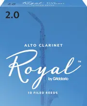 Rico Royal Eb Clarinet Reeds, Strength 2.0, 10-pack
