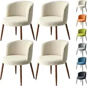 Round Curved Dining Chair Covers 1/2/4/6 PCS High Stretch Dining Chair Slipcovers Bedroom Low Back Makeup Chair Covers Washable Seat Chair Protectors for Hotel Office Cafe (Color : White, Size : 4pc
