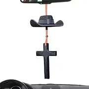 Western Car Decor - Cowboy Hat Car Swinging Ornament,Rear View Mirror Accessories, Western Oxford Cloth Ornament Miniature for Auto Home Decorations