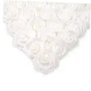 100 Pcs Artificial Rose Flower Heads Real Looking White Foam Fake White 100pcs
