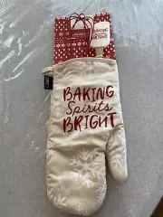 Christmas Baking Glove,Spatula & Whisk Beige & Red -Great Stocking Stuffer