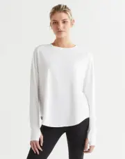 Womens New Lilybod Clare Vintage Washed Slub Size M White