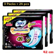 Sofy Sanitary Napkins Pads Extra Long 42cm Wings Night Protection Feminine 24pcs