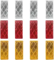 12X Mix Red Amber White Reflector 95mm X 45mm Self Adhesive Trailer Caravan Ute