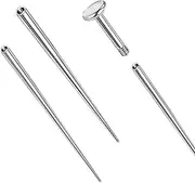 [PunkTracker] 14g/16g/18g ASTM F136 Titanium Piercing Taper Insertion Pin for Internal Thread Tragus/Helix/Lip/Nose/Helix/Piercing Jewelry Cartilage Earrings Labret Nose Studs Stretcher Assistant Tool
