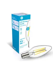 GE 2.7W Heritage LED Candle SBC Globe in Cool White