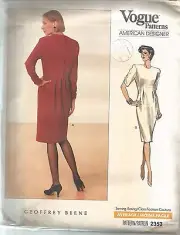 Vogue Sewing Pattern 2353, Geoffrey Beene Vintage Dress, Size 8, Uncut