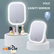 Touch W/Magnifier Makeup Mirror Rechargeable Cosmetic Desk Vanity LED Light