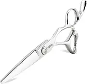 5.5" Barber Scissors Hair Scissors Professional Hair Shears Cutting Shears 440C Hair Cutting Scissors Barber Shears Haircut Scissors Silvery Convex Blades Kinsaro