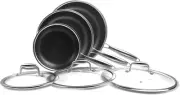 6-Piece Frying Pan Set, 8, 10 and 12 Inch Frying Pans, Hybrid Nonstick 18/10 Sta